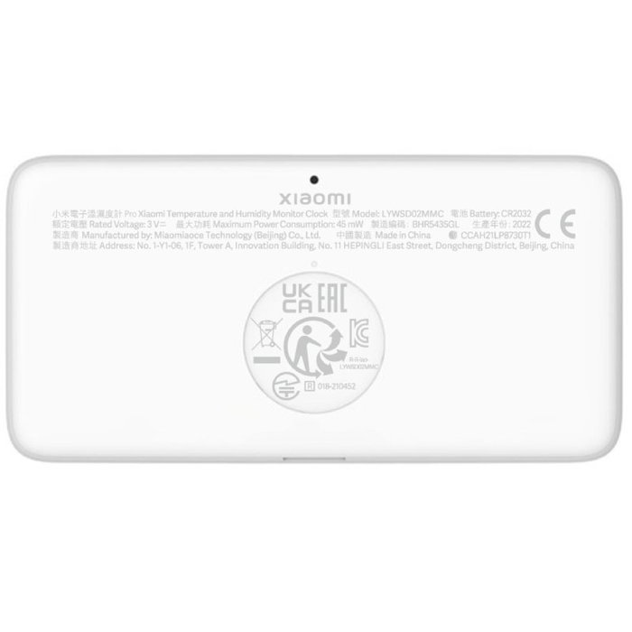 Xiaomi Reloj Monitor de Temperatura y Humedad BHR5435GL - Reloj Inteligente con Pantalla de Tinta Electrónica, Sensor Suizo Sensirion, Bluetooth, Compatible con Mi Home